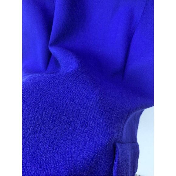 Christian Dior Blue Sleeveless Wool & Silk Top With Embellished Buttons Size 46 - Picture 6 of 7